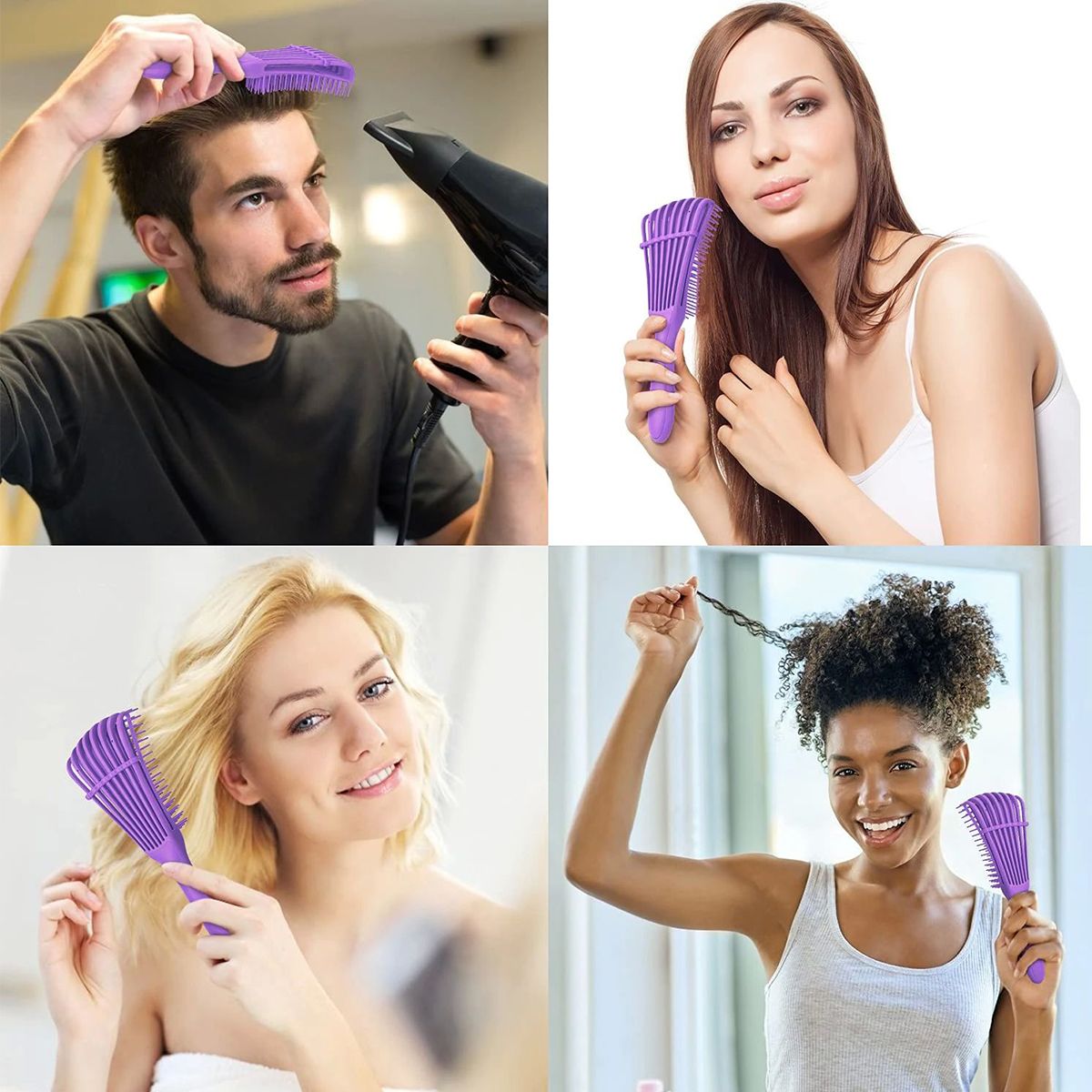 One Piece Hair Brush Detangling Brush for Curly Hair