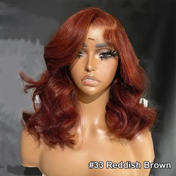 Wear Go Glueless Loose Body Wave Pre-Cut 6x5 Lace Bob Wig Dark Brown/Reddish Brown/99j Color
