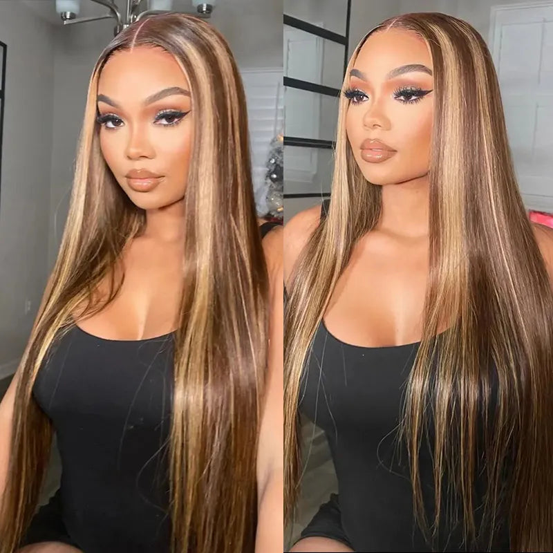 Flexi-Fit Glueless Wig Honey Blonde Highlight Pre-Everything 6x5/9x6 Lace Wig