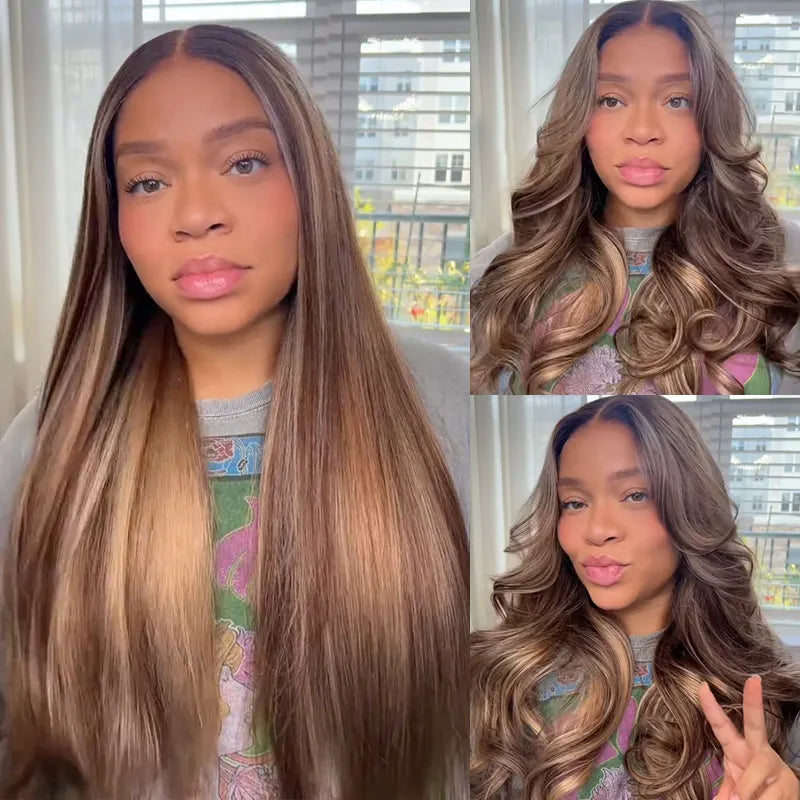 Flexi-Fit Glueless Wig Honey Blonde Highlight Pre-Everything 6x5/9x6 Lace Wig