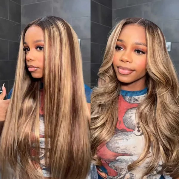 Flexi-Fit Glueless Wig Honey Blonde Highlight Pre-Everything 6x5/9x6 Lace Wig