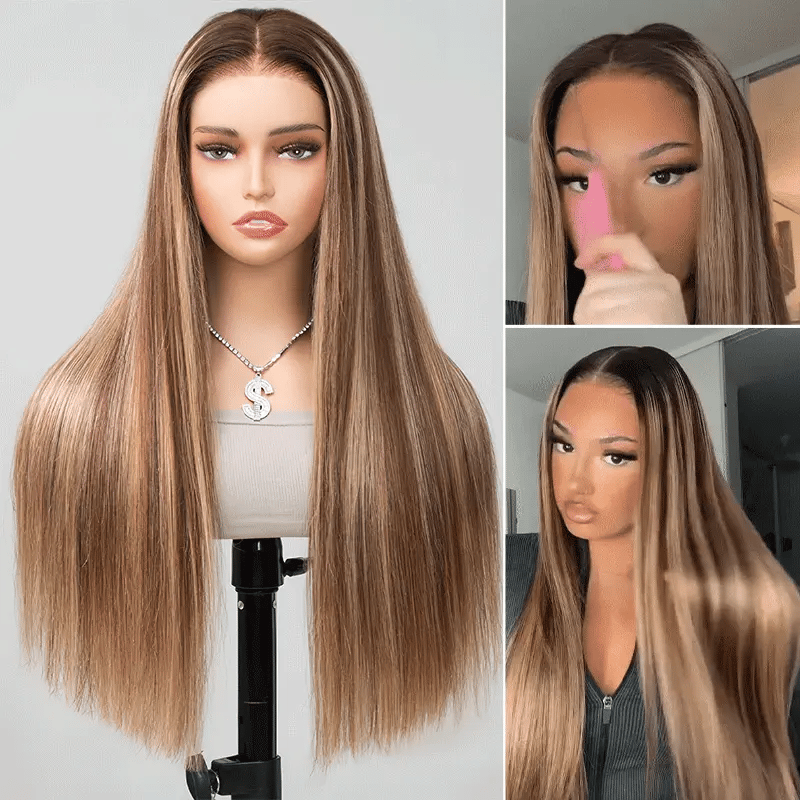 Flexi-Fit Glueless Wig Honey Blonde Highlight Pre-Everything 6x5/9x6 Lace Wig