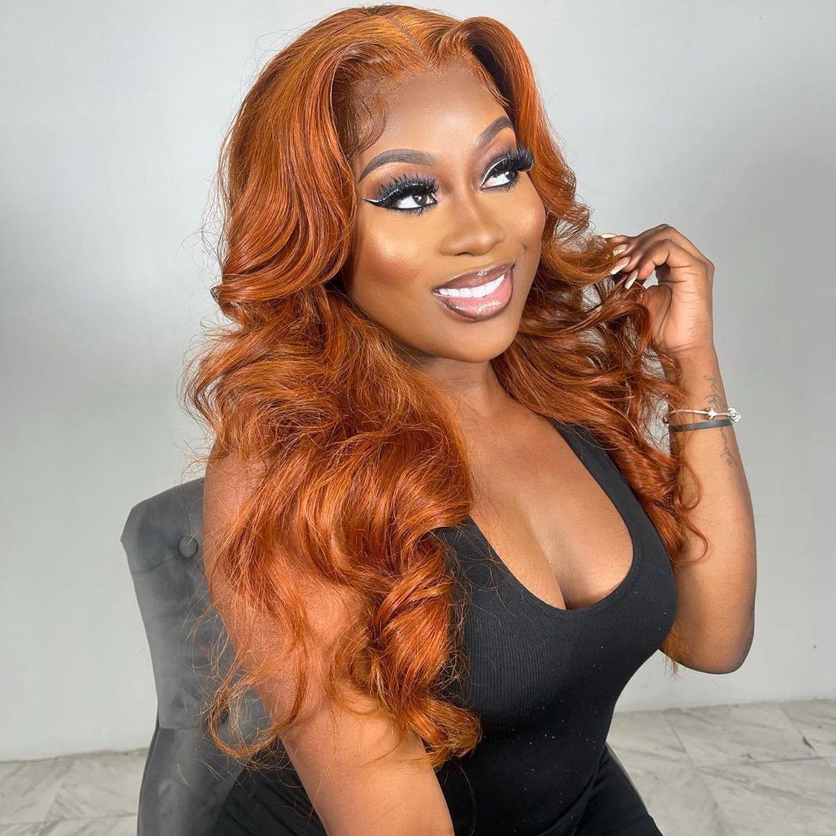 Orange Ginger Body Wave 13x4 HD Lace Front Wig 180% Density