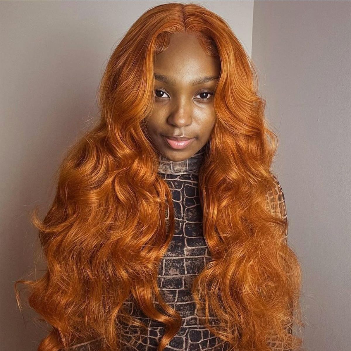 Orange Ginger Body Wave 13x4 HD Lace Front Wig 180% Density