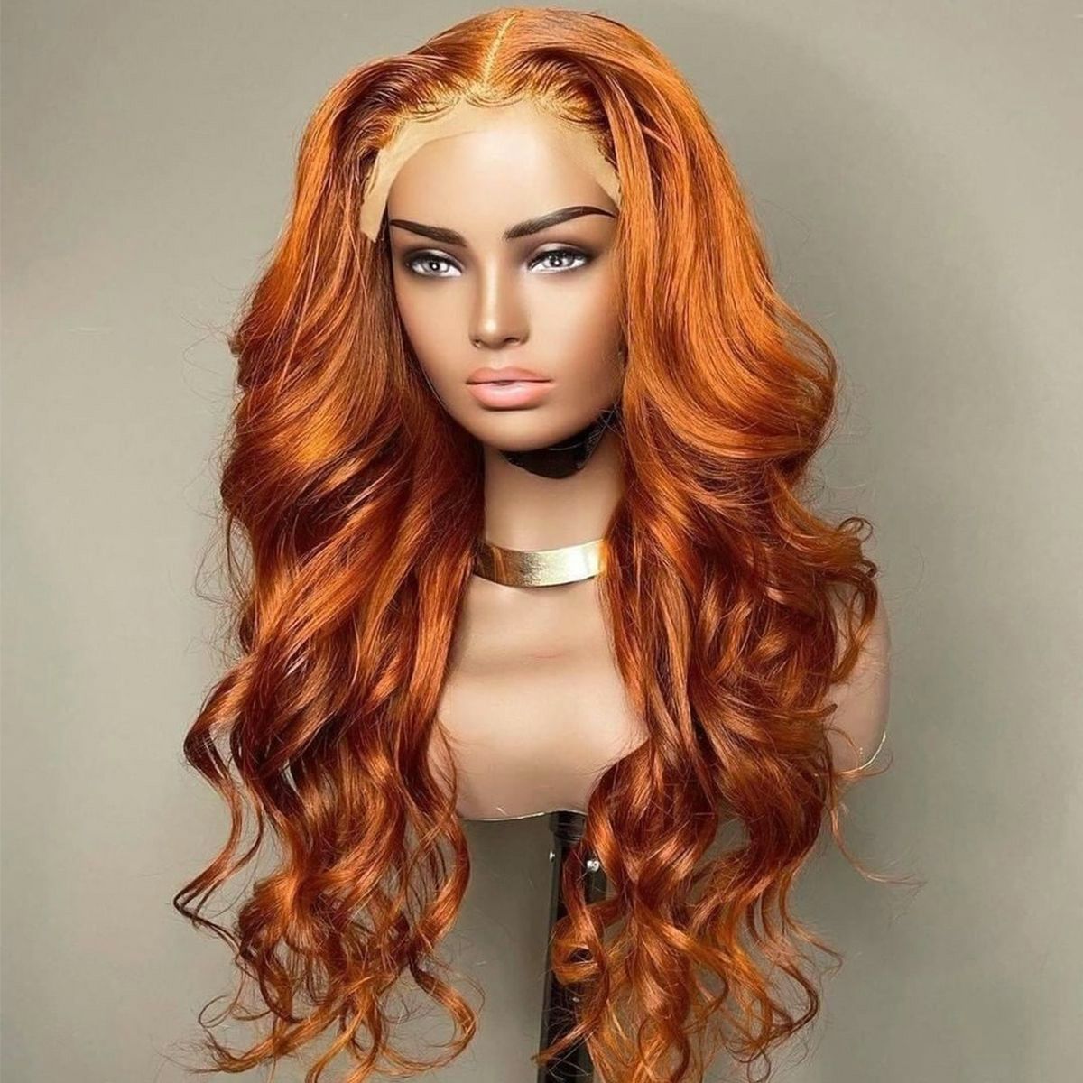 Orange Ginger Body Wave 13x4 HD Lace Front Wig 180% Density
