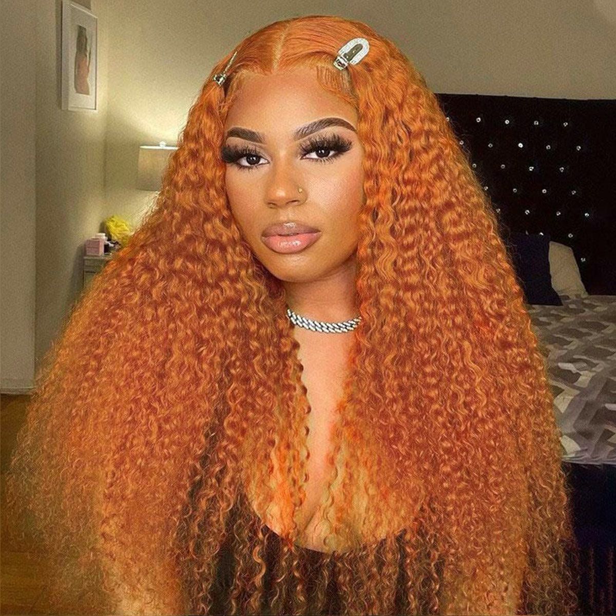 Ginger Curly Wig 13x4 Lace Front Wig Undetectable Lace Human Hair Wig