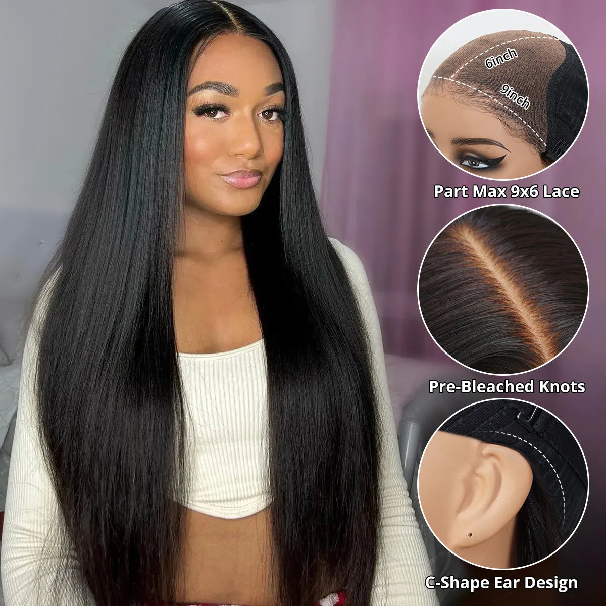 Parting Max 9x6 Lace Ready To Go Straight Wig Pre-Everything Glueless Wig Beginner Friendly