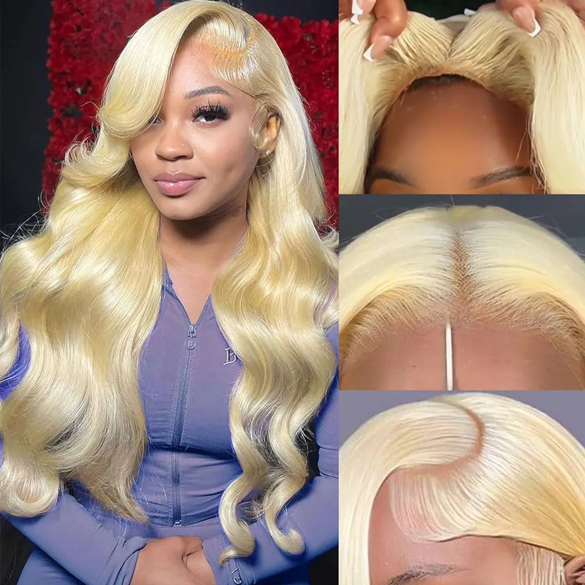 Glueless Blonde 6x5 Lace Closure Wig Pre-Cut Lace & Bleached Knots Put On and Go