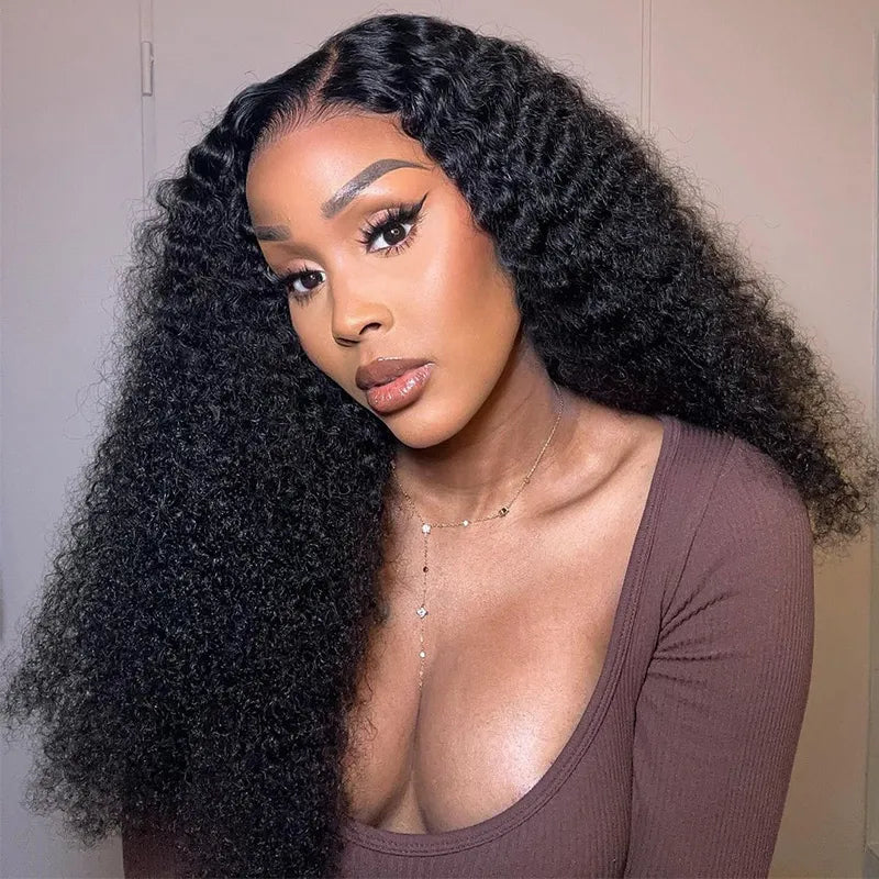 Glueless Curly 6x5 Pre-Cut HD Lace Wig Human Hair Wear And Go Wig Bleached Knots