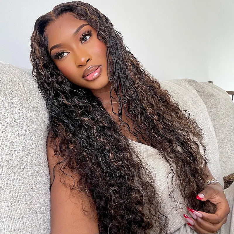 Wear Go Highlight Water Wave Pre-Cut 6x5 Lace Wig Glueless Human Hair Wig