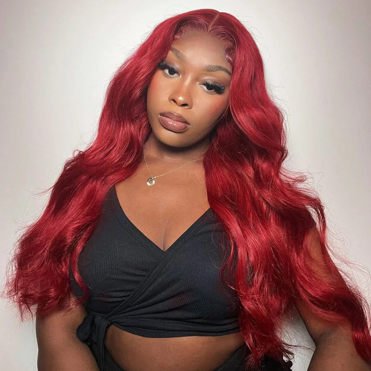 Glueless Red Body Wave Straight Pre-Cut 6x5 Lace Closure Wig Easy To Wear & Go
