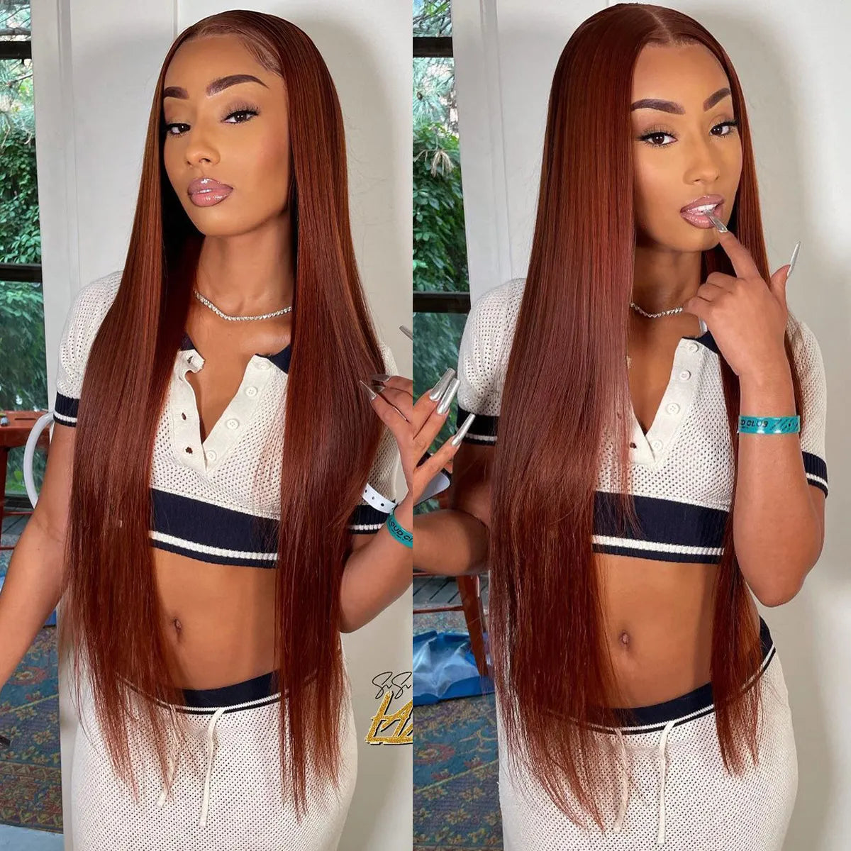 Put On & Go Reddish Brown Glueless Lace Closure Wig 6x5 Pre-Cut Lace Human Hair Wig
