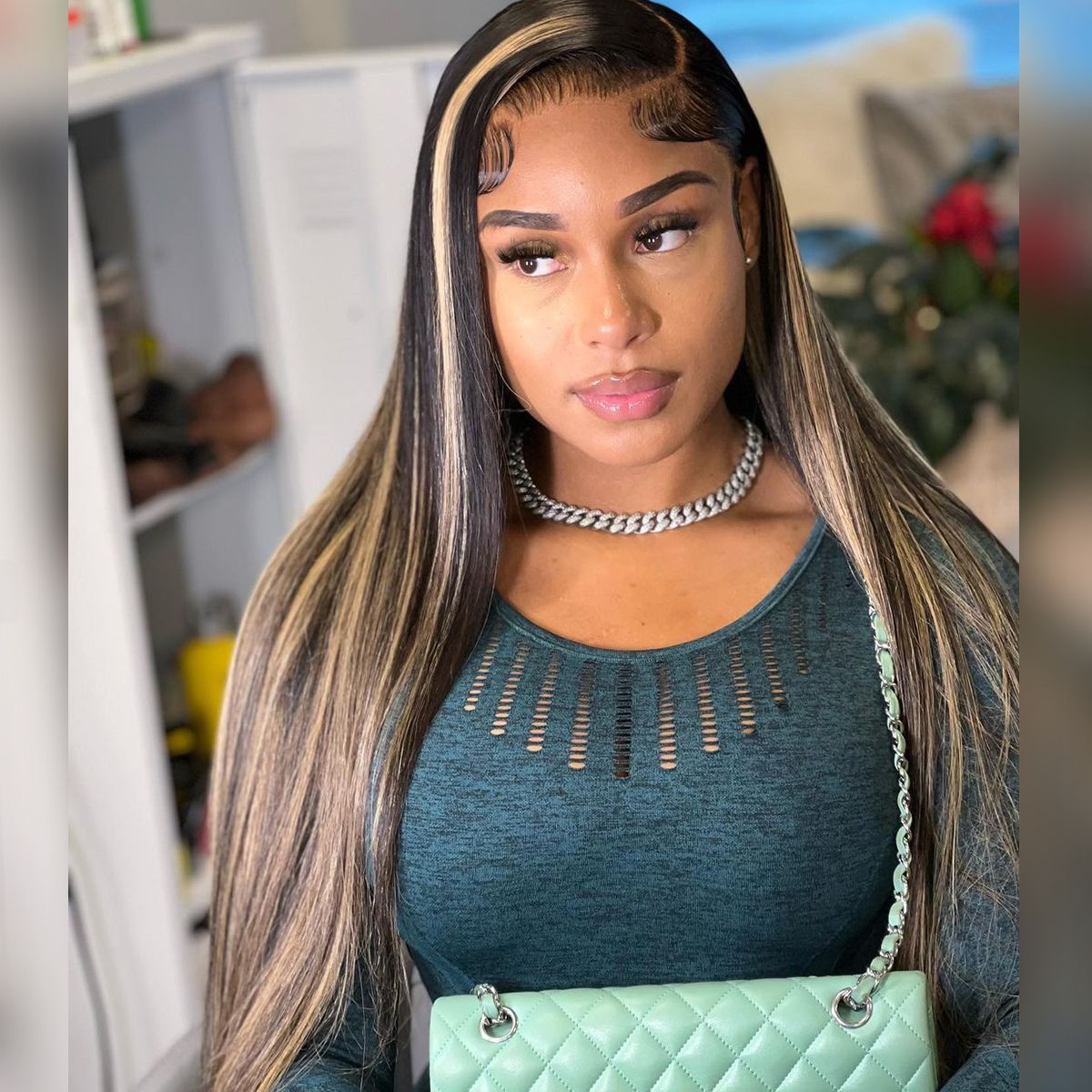 Balayage Honey Blonde Straight Wig Glueless Highlight 6x5 13x4 HD Lace Wig Colored Wig