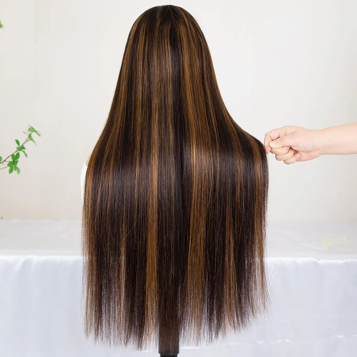 Highlight Straight Hair Honey Brown 6x5 13x4 Glueless HD Lace Front Wigs