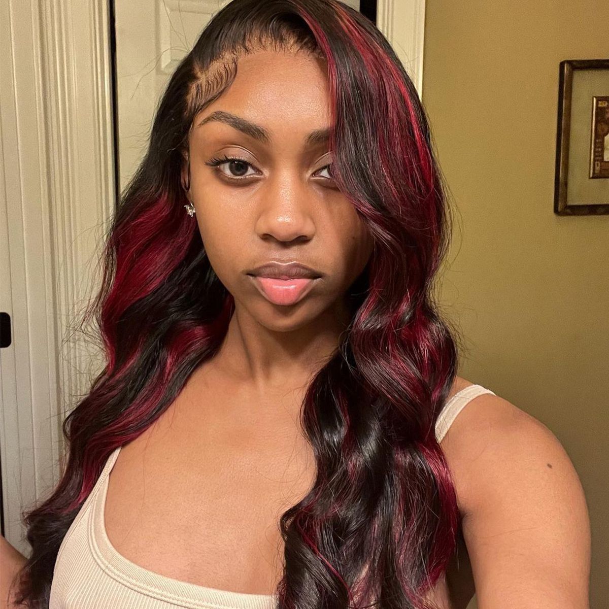 Highlight Burgundy Body Wave 13x4 Full Frontal HD Lace Human Hair Wig