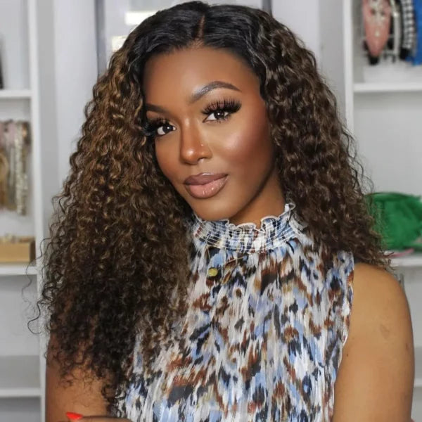 Highlight Curly 6x5 13x4 Lace Front Wig Human Hair Wig Pre-Plucked Hairline