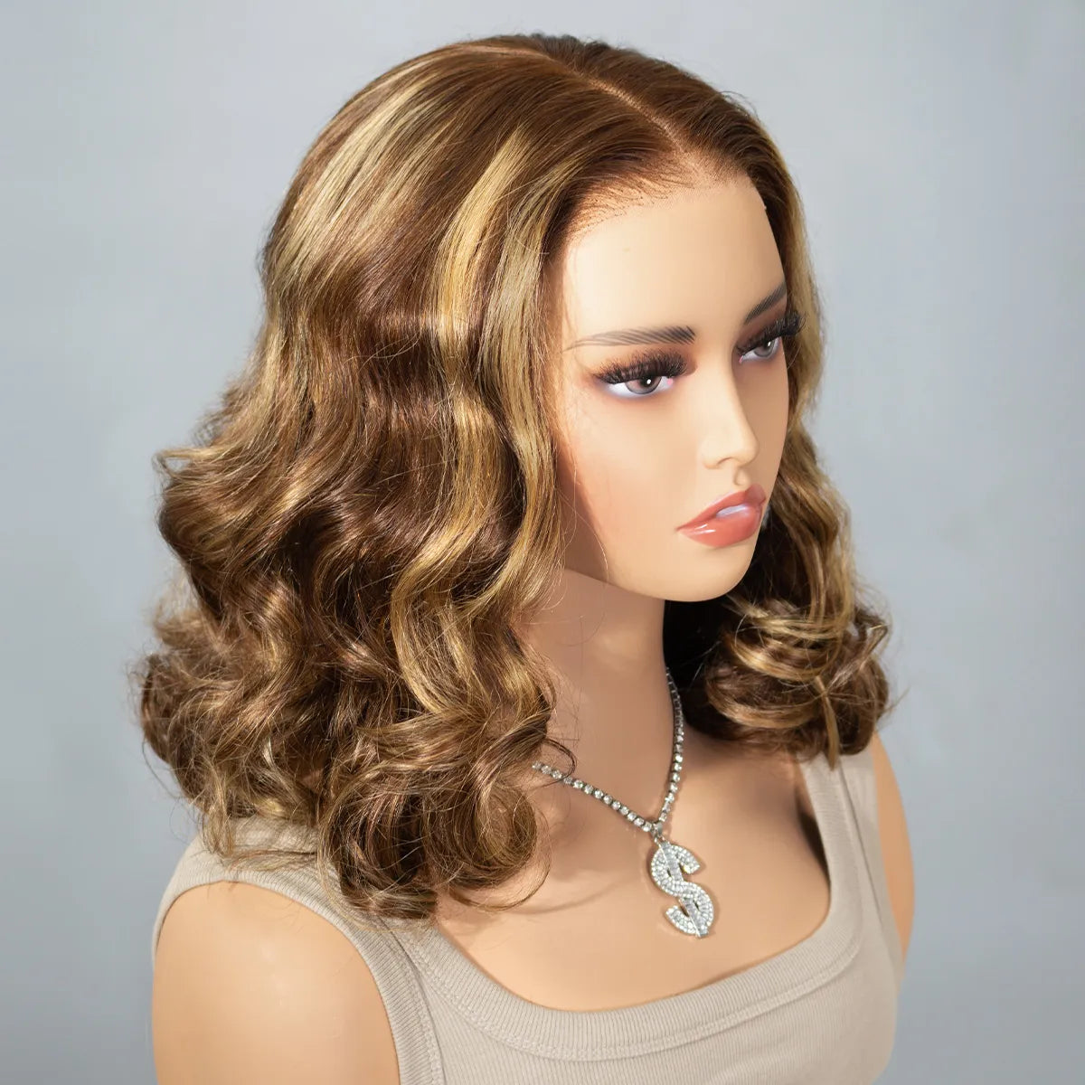 Wear & Go Highlight Loose Body Wave Pre-Cut 6x5 HD Lace Short Bob Wig Pre-Bleached Knots