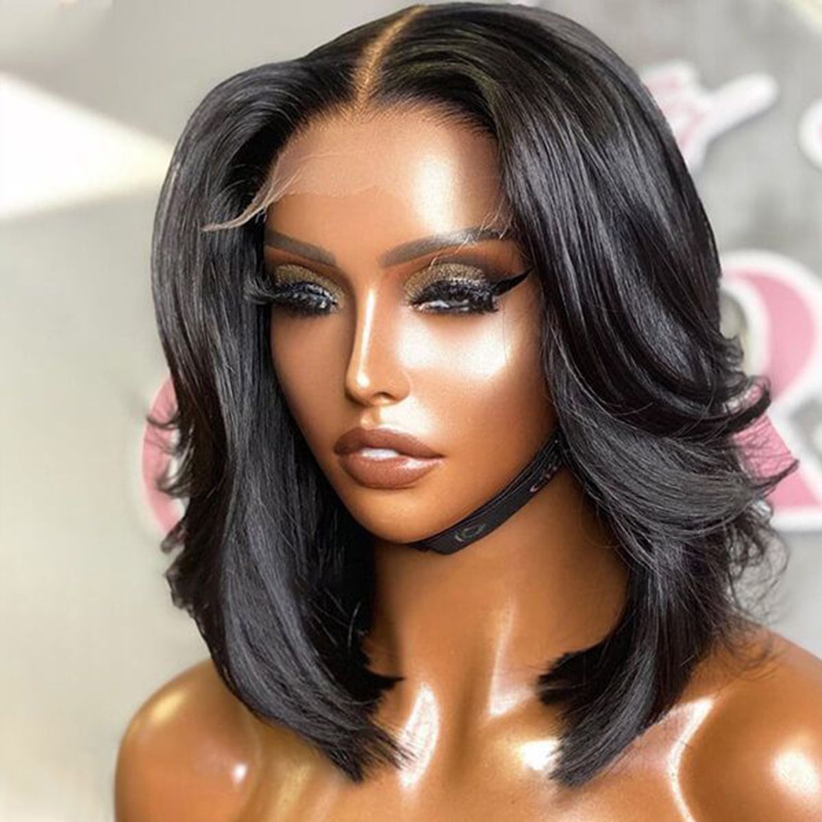 Layered Cut Bob Wig Glueless 6x5 Pre-Cut Lace Closure Short Wig 100% Human Hair