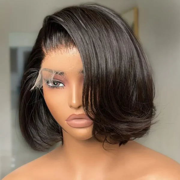 Layered Cut Straight Bob Wig 6x5 Pre-Cut HD Lace Wig 180%