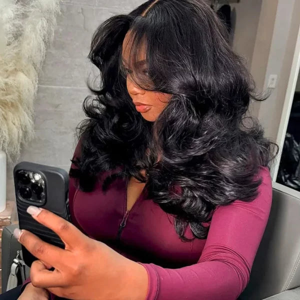 Layered Cut Glueless Loose Body Wave 6x5 HD Lace Wig Pre-Everything Human Hair Wigs