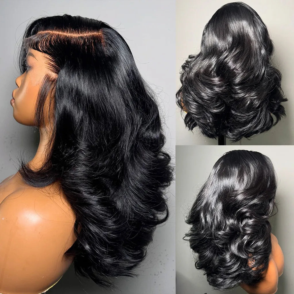 Layered Cut Glueless Loose Body Wave 6x5 HD Lace Wig Pre-Everything Human Hair Wigs