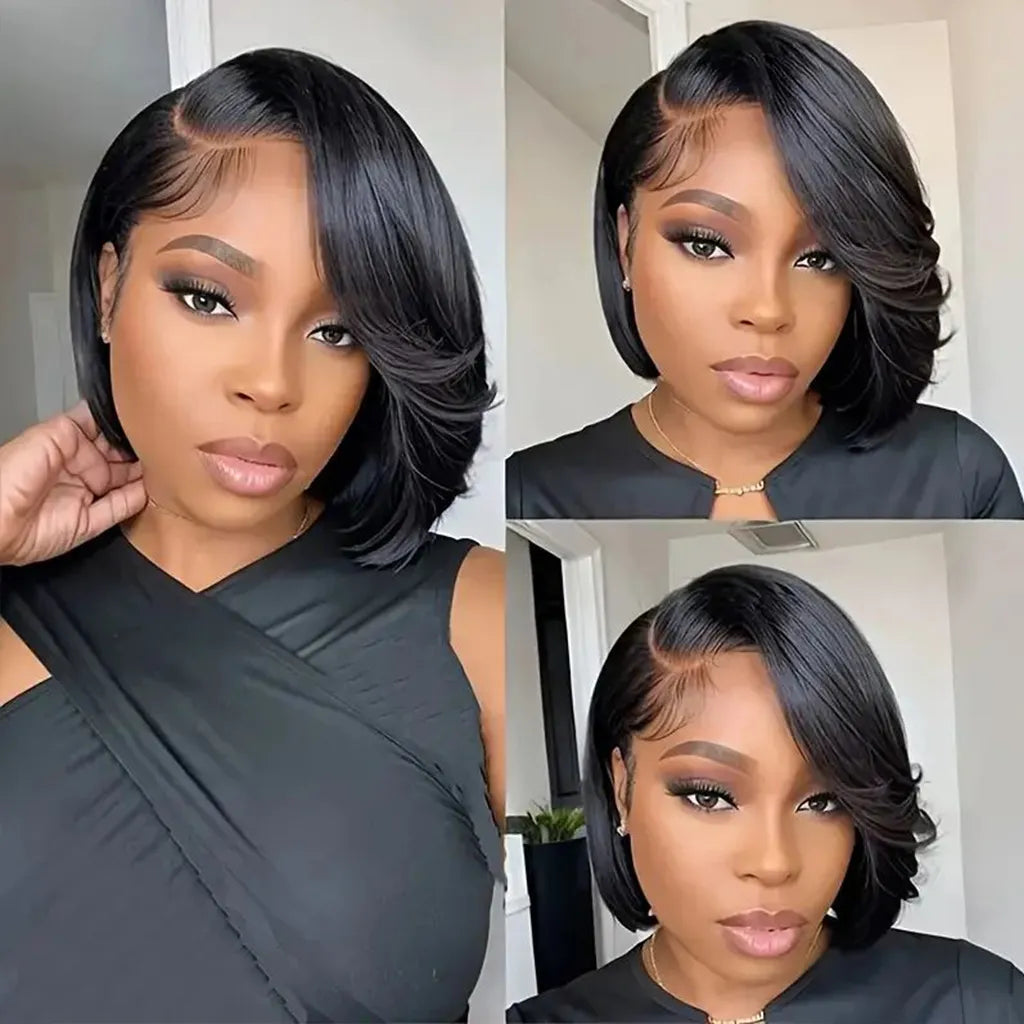 Layered Cut Straight Bob Wig 6x5 Pre-Cut HD Lace Wig 180%