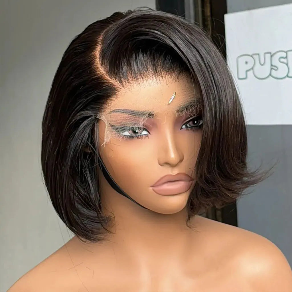 Layered Cut Straight Bob Wig 6x5 Pre-Cut HD Lace Wig 180%