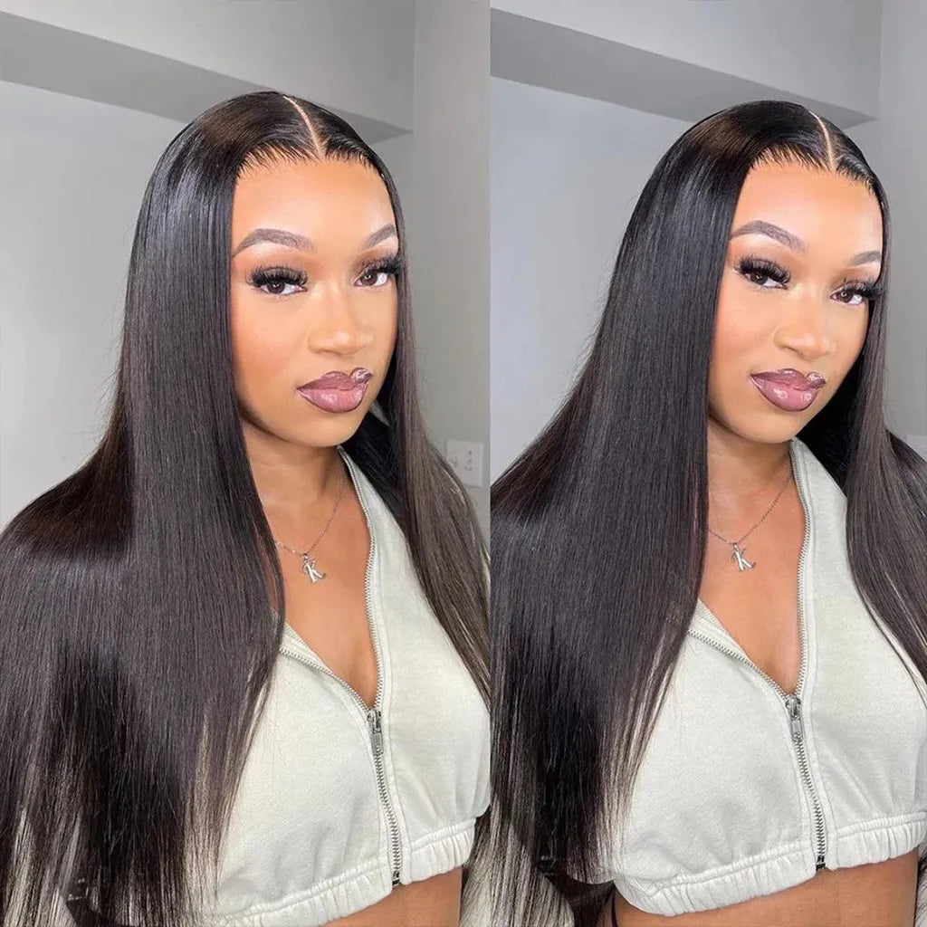 Wear & Go Glueless 6x5 Lace Wig Straight Wig Pre-Bleached Knots Pre-Cut Lace Wig