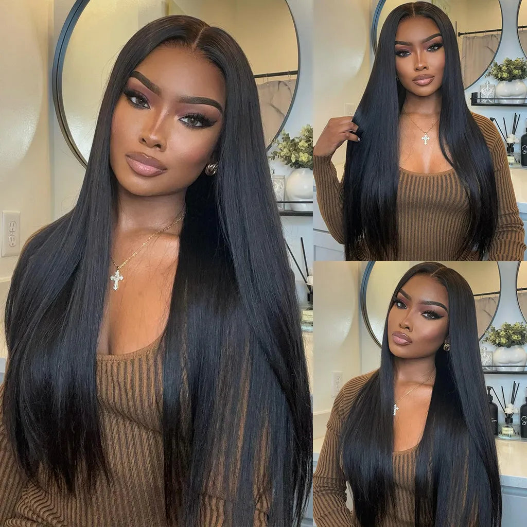 Straight 13x4 13x6 HD Lace Front Wig Ready to Go Glueless Wig Bleached Knots