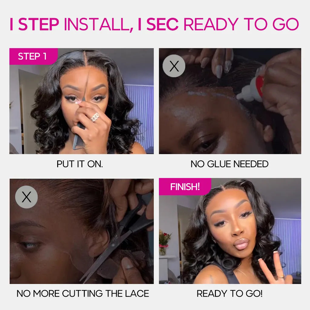 Glueless Pre-Cut 6x5 Lace Closure Wig Barrel Curls Shoulder Length Bleached Knots Beginner Friendly