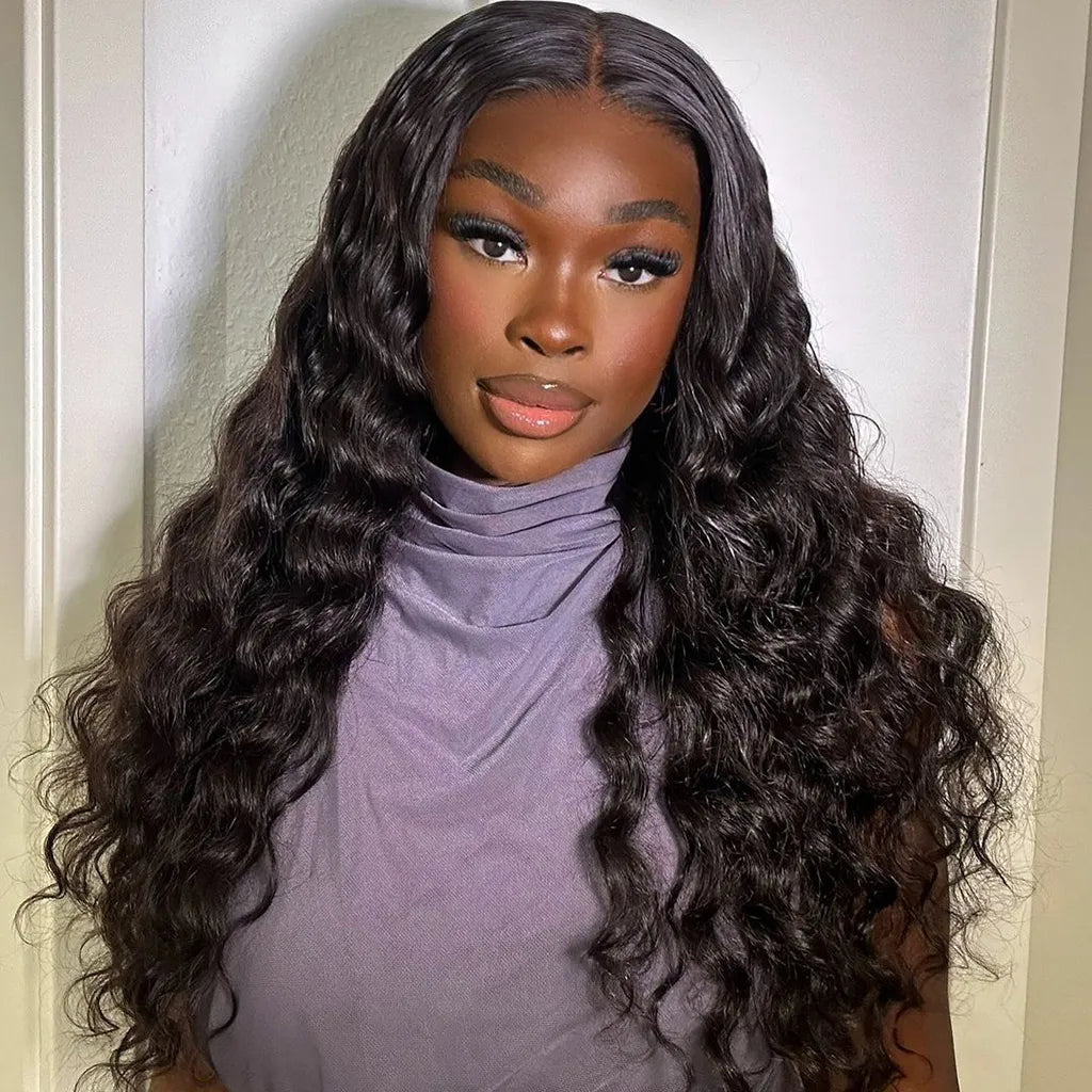 Loose Deep Wave Human Hair 360 Lace Frontal Wigs Pre-Everything Lace Wig