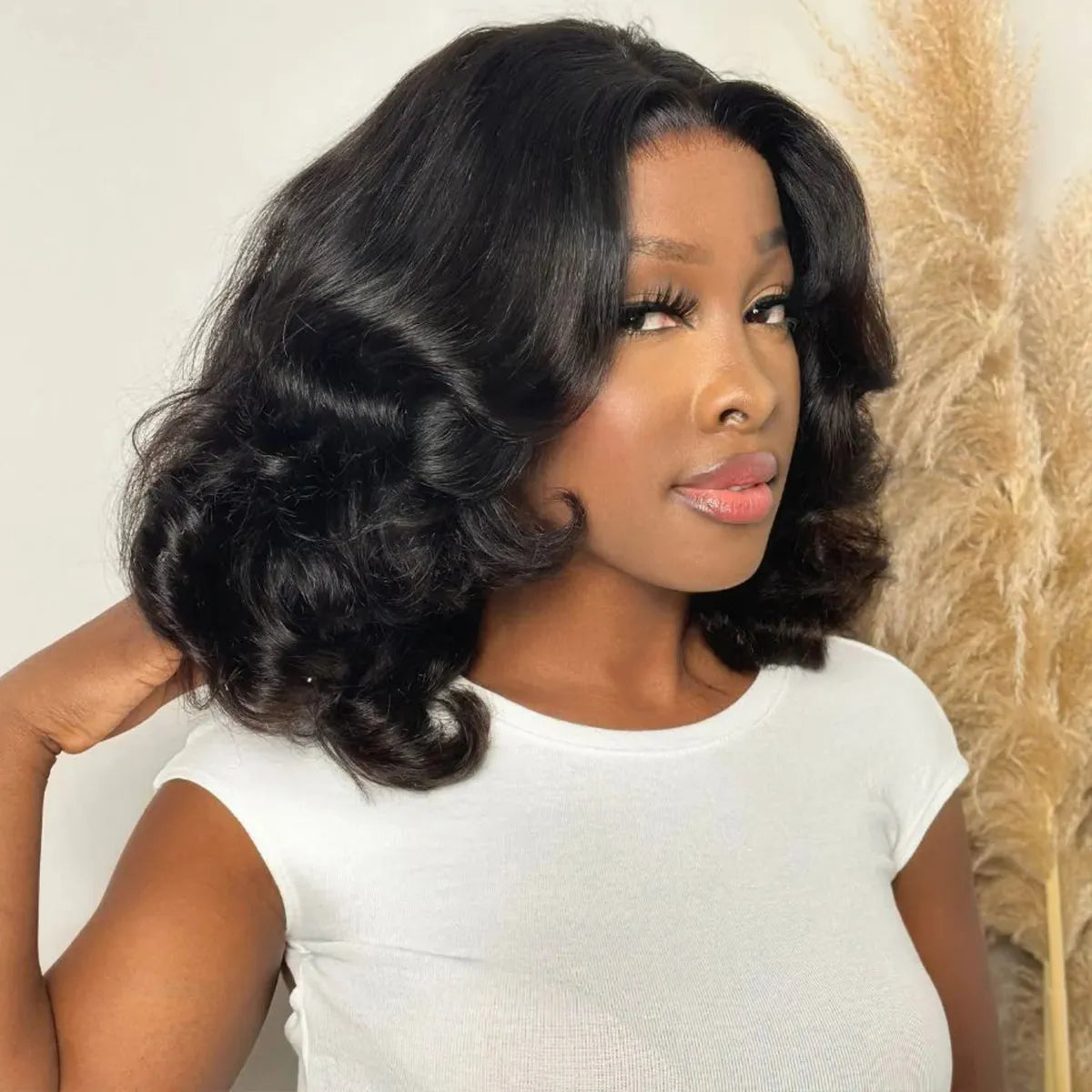 Part Max 9x6 Glueless Lace Wig Shoulder Length Loose Body Wave Pre-Cut HD Lace Wig Bleached Knots