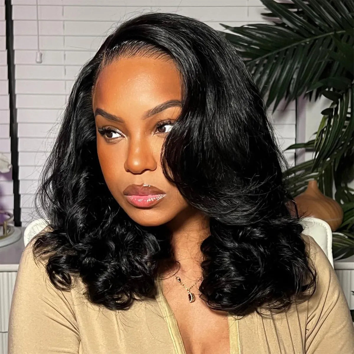 Part Max 9x6 Glueless Lace Wig Shoulder Length Loose Body Wave Pre-Cut HD Lace Wig Bleached Knots