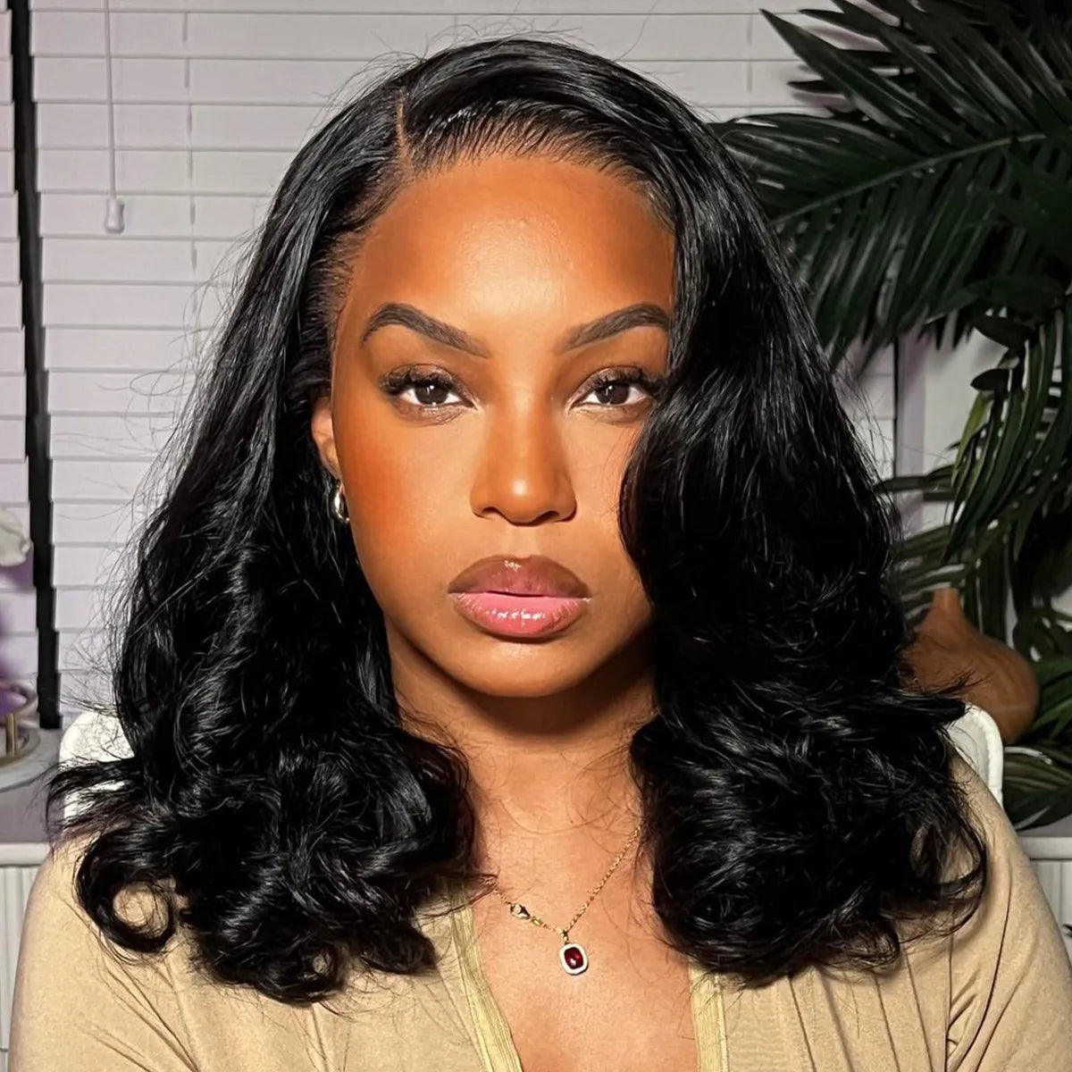 Part Max 9x6 Glueless Lace Wig Shoulder Length Loose Body Wave Pre-Cut HD Lace Wig Bleached Knots