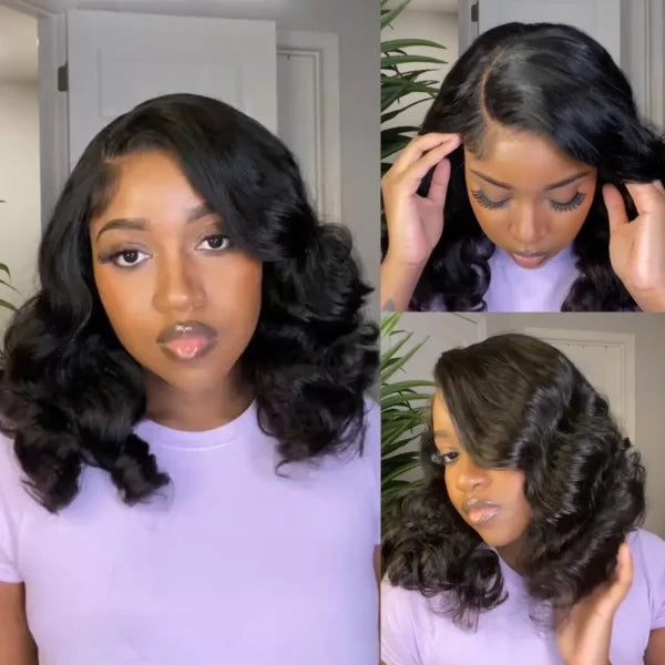 Part Max 9x6 Glueless Lace Wig Shoulder Length Loose Body Wave Pre-Cut HD Lace Wig Bleached Knots
