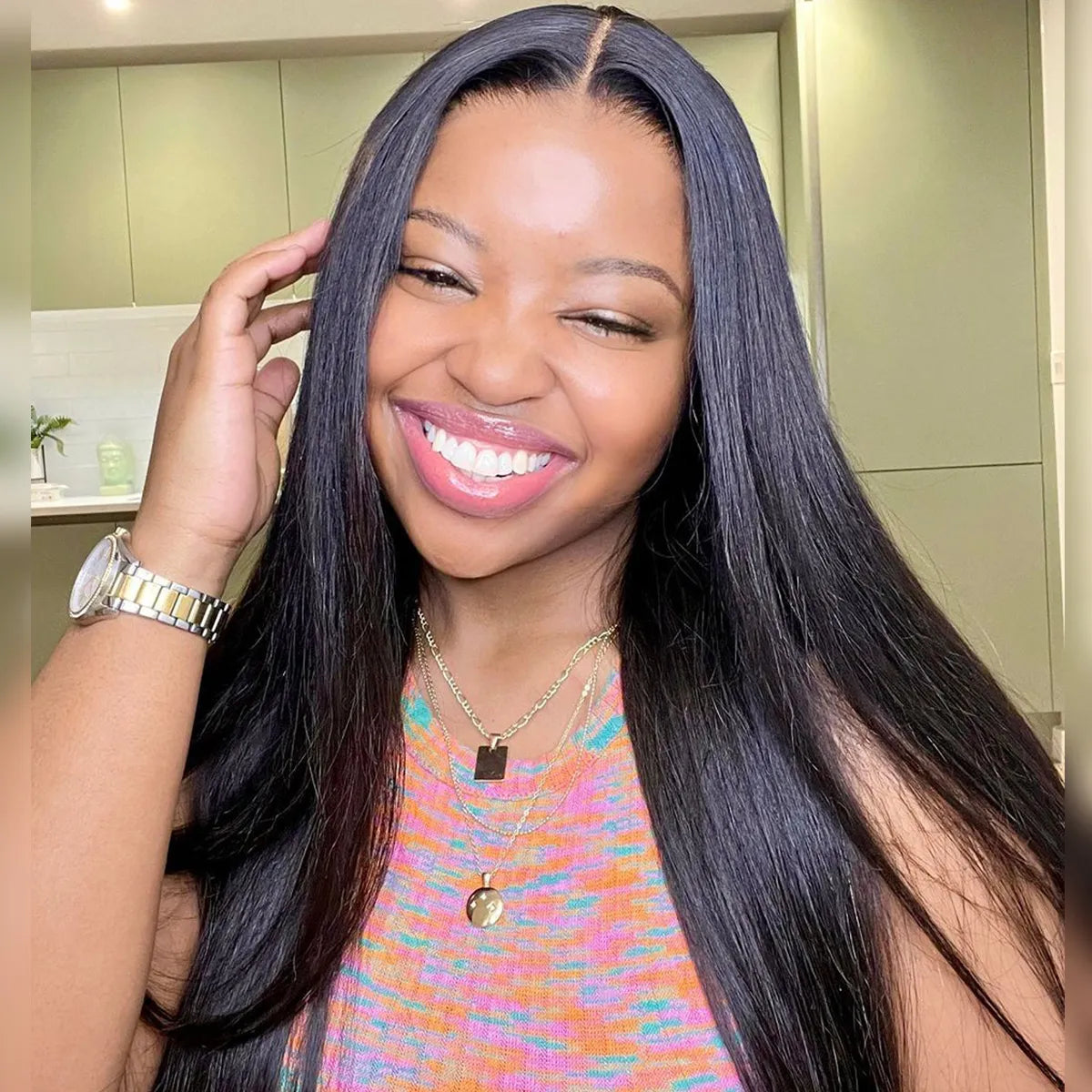Silk Base 6x5 Lace Closure Straight Wig Ready To Go Pre-Cut HD Lace & Pre-Bleached Knots