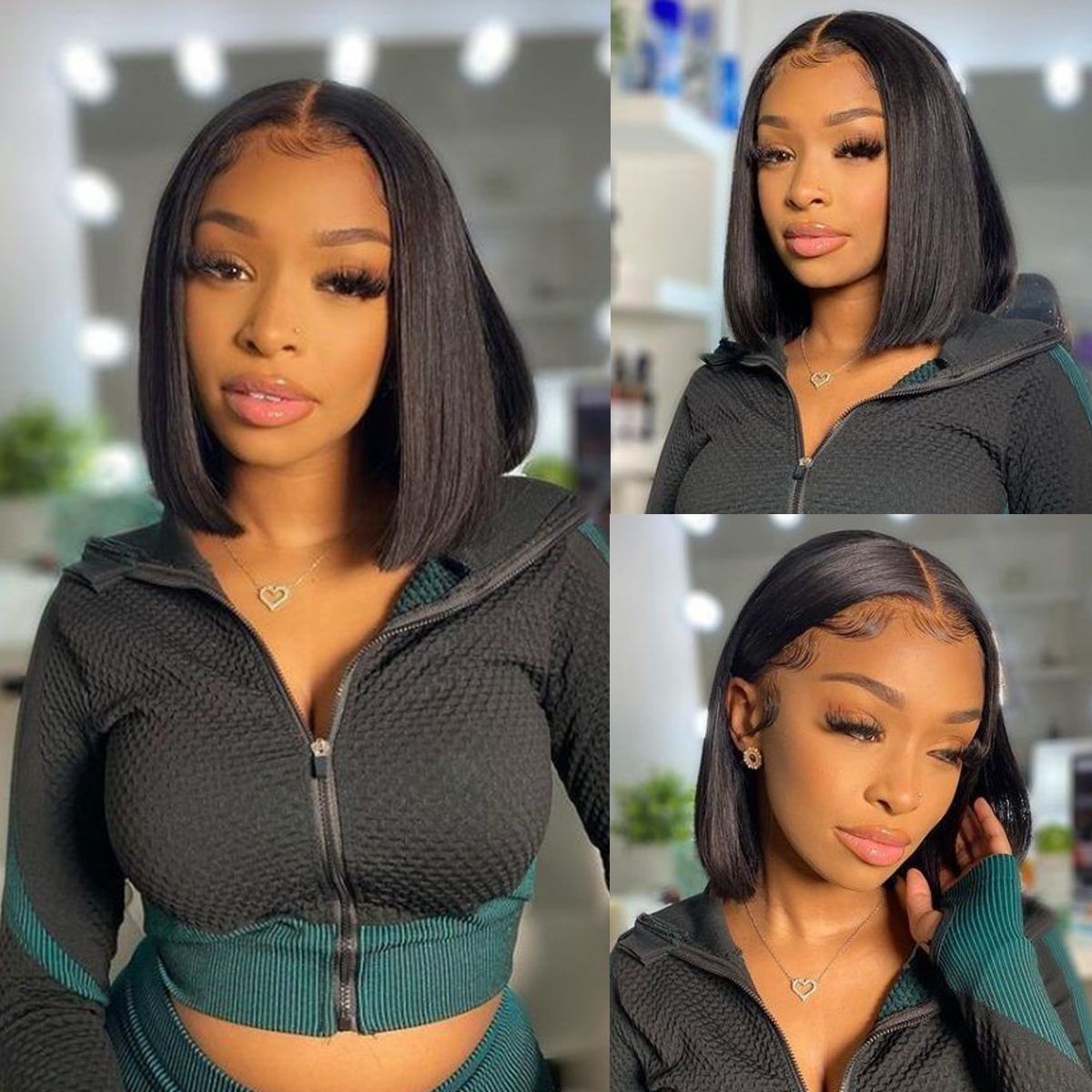 Glueless Straight Bob Wig Upgraded 6x5 Lace Closure Short Wig Pre-Cut HD Lace & Bleached Knots