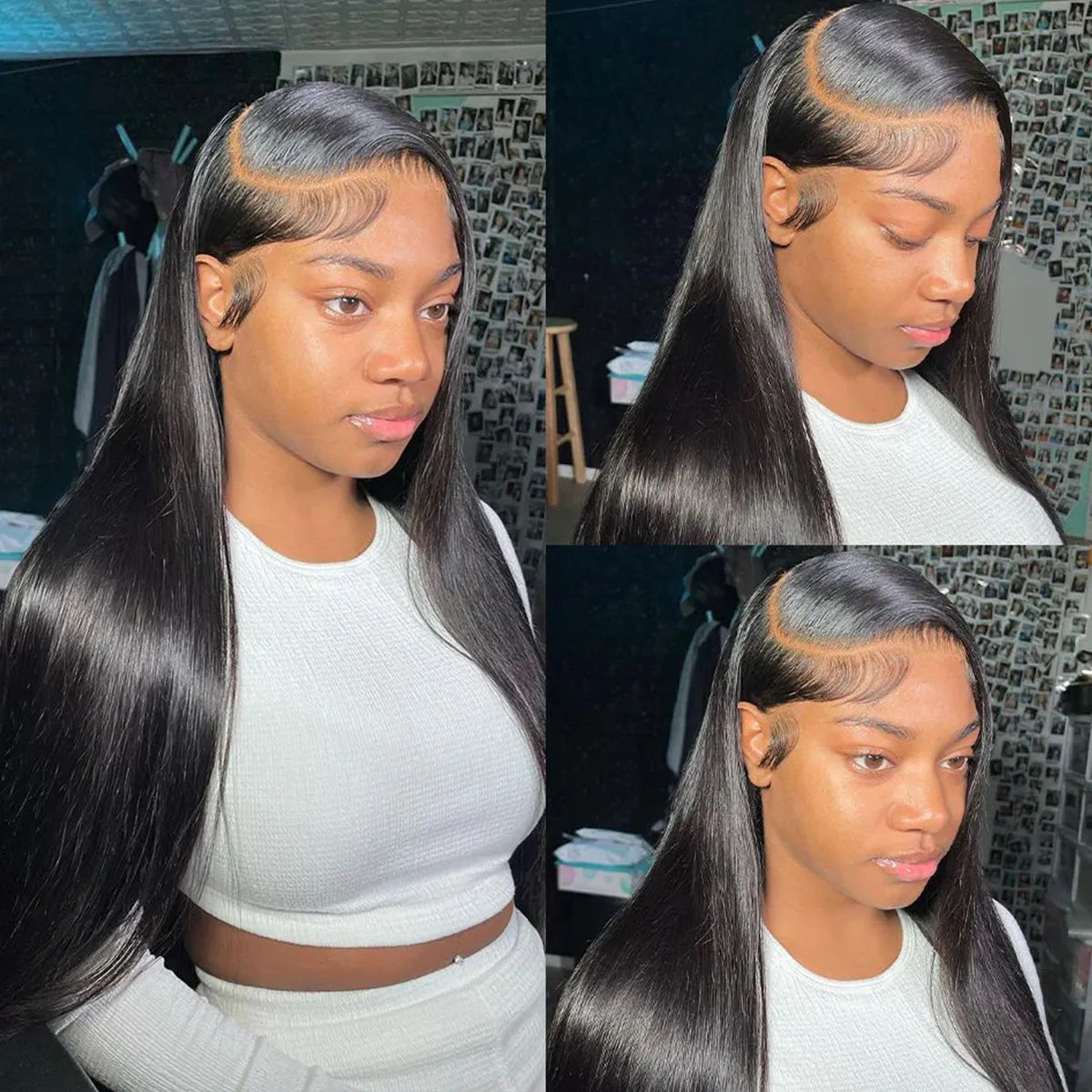 13x6 HD Lace Frontal Wig Pre-Bleached Knots Straight Virgin Human Hair Wigs 180% Density