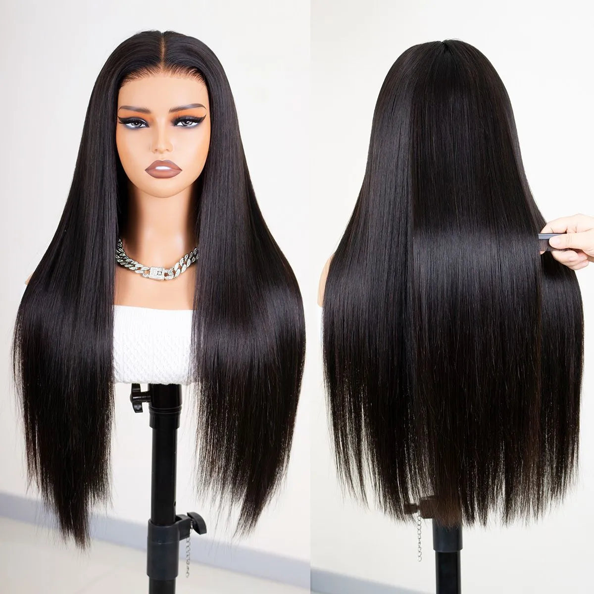 Wear & Go Glueless 6x5 Lace Wig Straight Wig Pre-Bleached Knots Pre-Cut Lace Wig