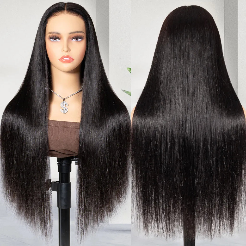 Straight 13x4 13x6 HD Lace Front Wig Ready to Go Glueless Wig Bleached Knots