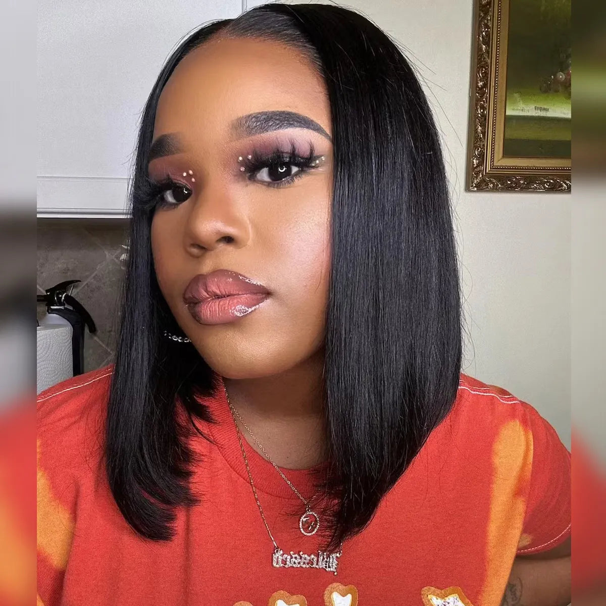 Glueless Straight Bob Wig Upgraded 6x5 Lace Closure Short Wig Pre-Cut HD Lace & Bleached Knots