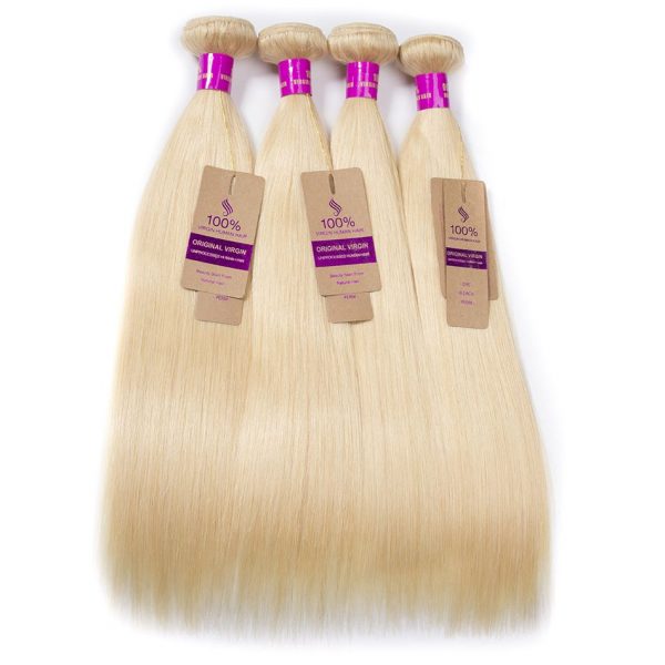 Curlymuse Hair 4 Bundles Brazilian Virgin Hair Wave Bundles Color #613 100% virgin Human hair for sale