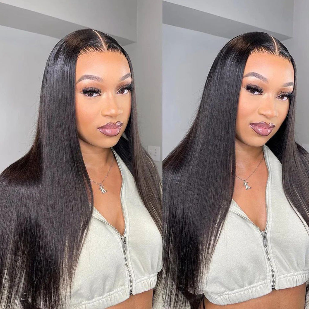 Straight 13x4 13x6 HD Lace Front Wig Ready to Go Glueless Wig Bleached Knots