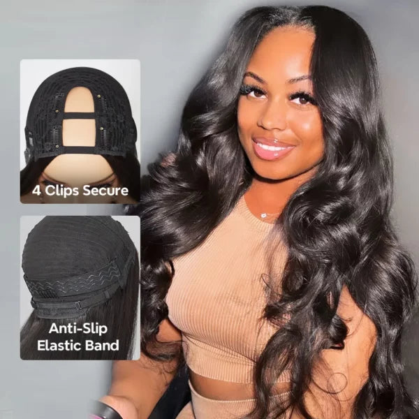 Body Wave Human Hair U Part Wigs Beginner Friendly Clip & Go