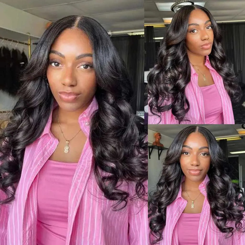 Body Wave Human Hair U Part Wigs Beginner Friendly Clip & Go