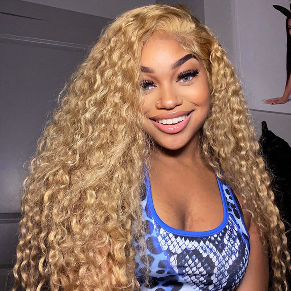 #27 Honey Blonde Water Wave Wig 6x5 13x4 HD Lace Frontal Wig 180% Density