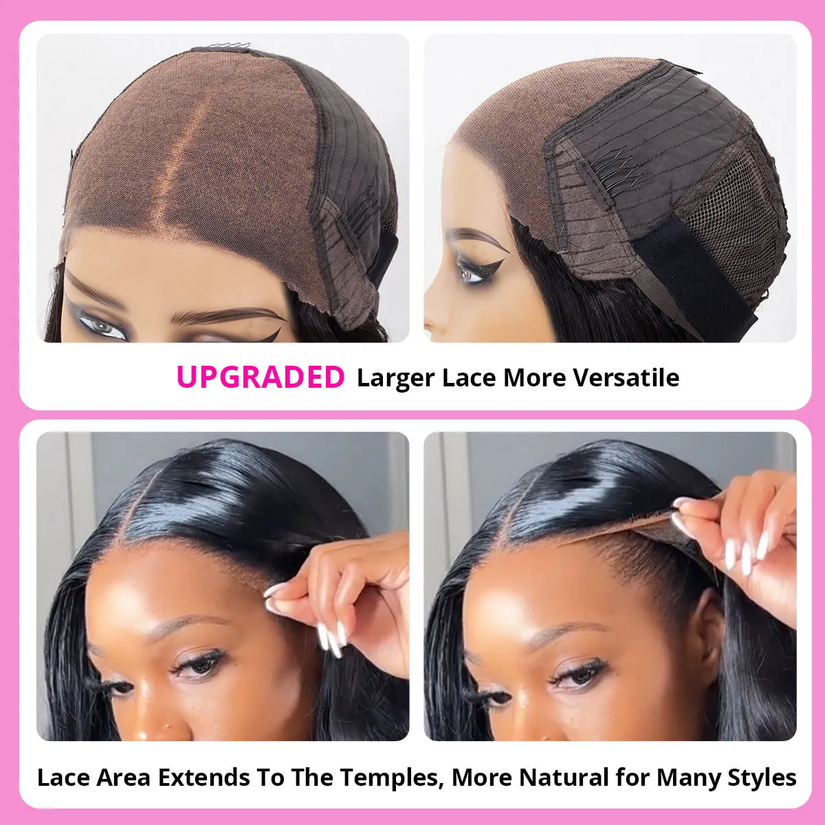 Glueless Straight 6x5 Plus Airy Cap Lace Wig Pre-Cut HD Lace Pre-Bleached Knots Wear & Go