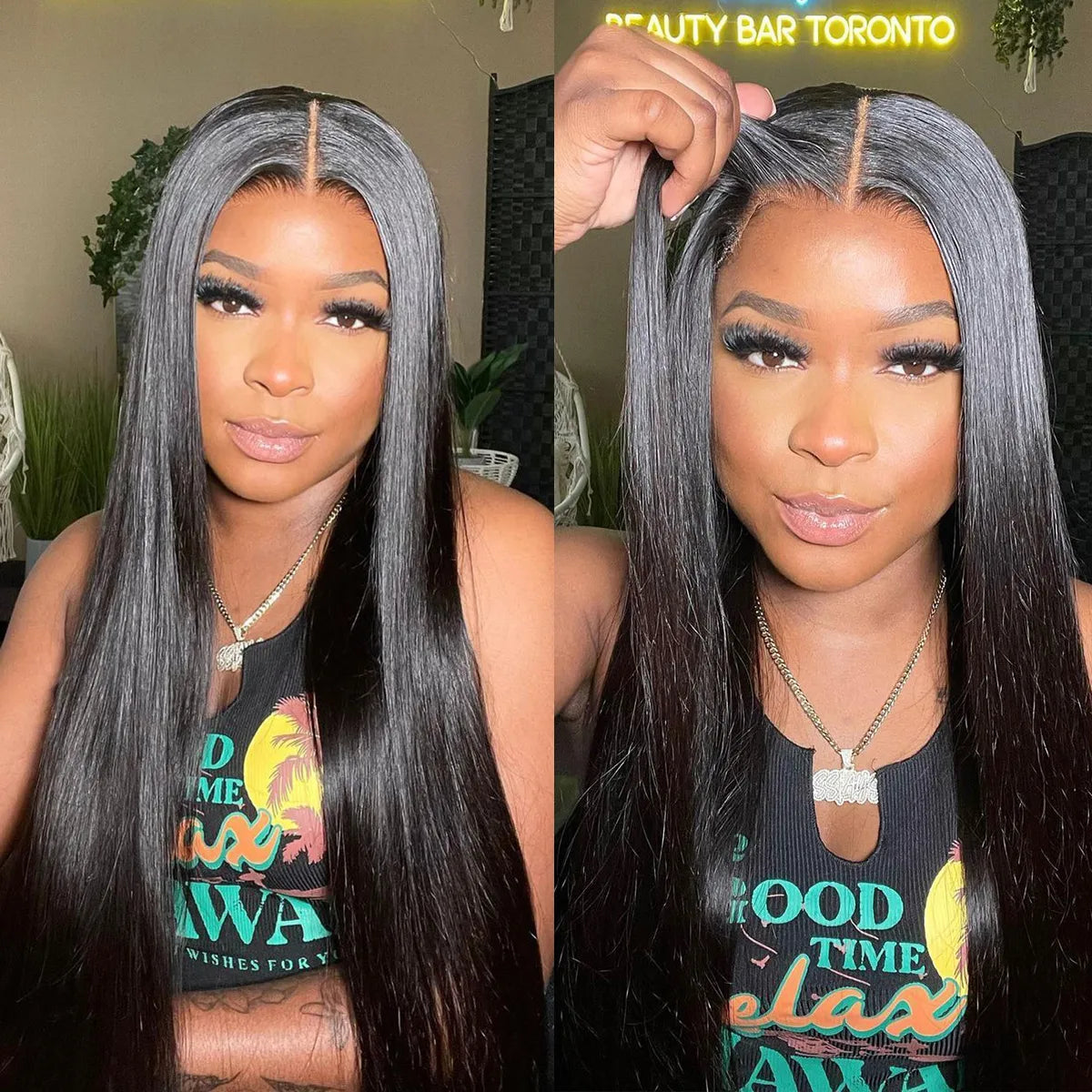 Wear & Go Glueless 6x5 Lace Wig Straight Wig Pre-Bleached Knots Pre-Cut Lace Wig