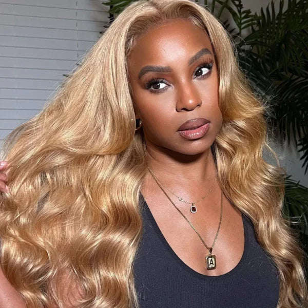 Put On & Go #27 Honey Blonde Body Wave Glueless Lace Wig Pre-Cut 6x5 HD Lace Closure Wig