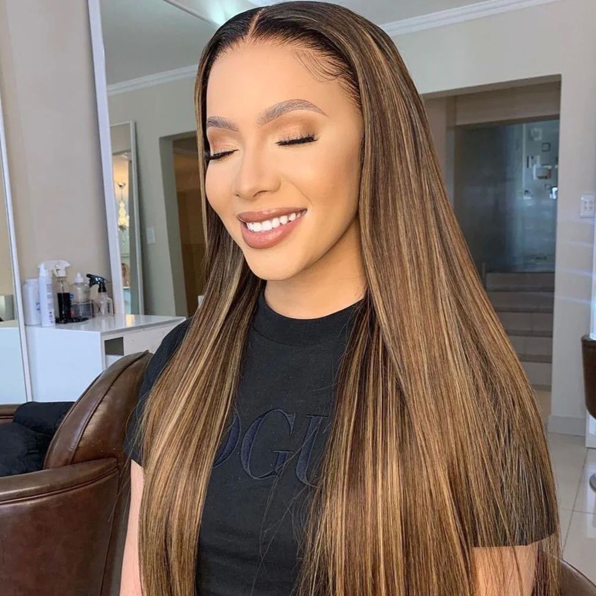 Ombre Highlight Honey Blonde With Dark Roots Body Wave Wear Go Pre-Cut Lace Front Wig